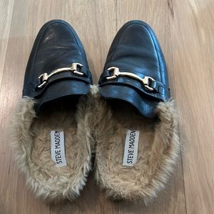 Furry slip on Mules